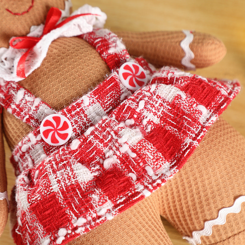 Christmas Decorations Party Doll Gingerbread Man Lovers Ornaments Xmas Tree Pendants Holiday Hangings Home Decor