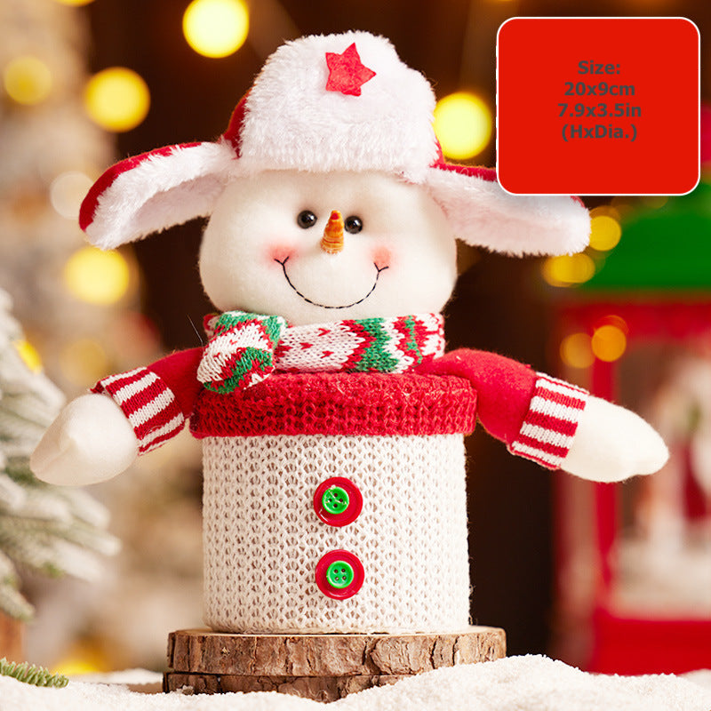 Christmas Decorations Santa Gift Box Snowman Candy Jar Holiday Desk Decor Kids Gifts