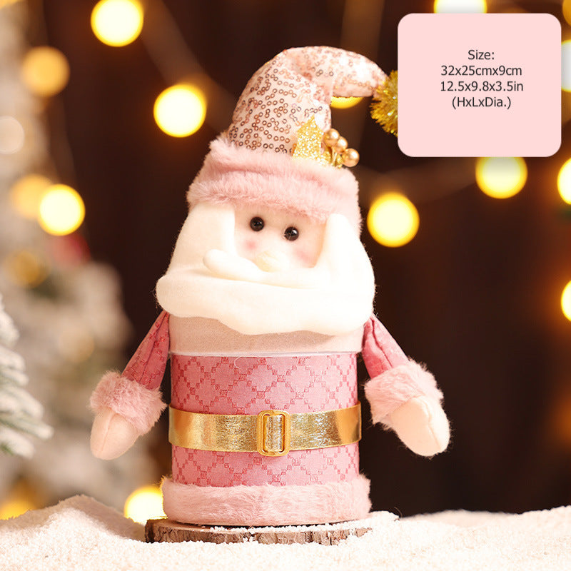 Cute Cartoon Santa Gift Box Christmas Decorations Snowman Candy Jar Ornaments Xmas Kids Gift Table Storage Box