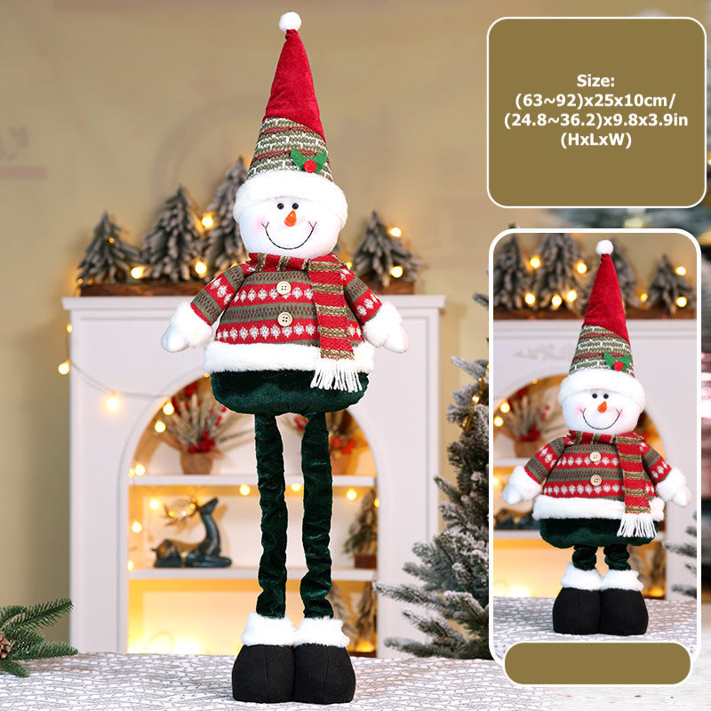 Christmas Decorations Stripe Santa Telescope Doll Snowman Deer Ornaments Gifts