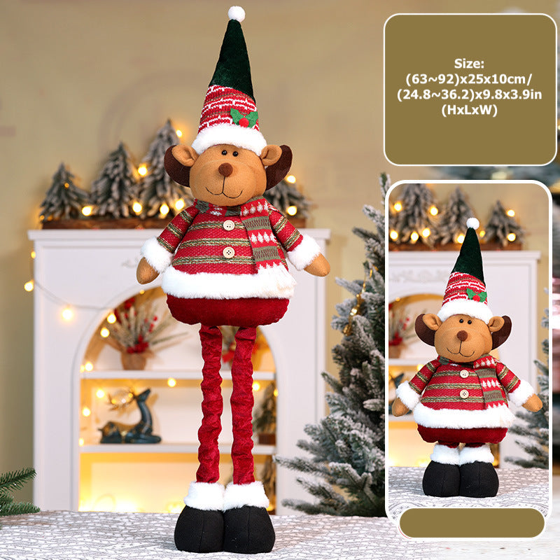 Christmas Decorations Stripe Santa Telescope Doll Snowman Deer Ornaments Gifts