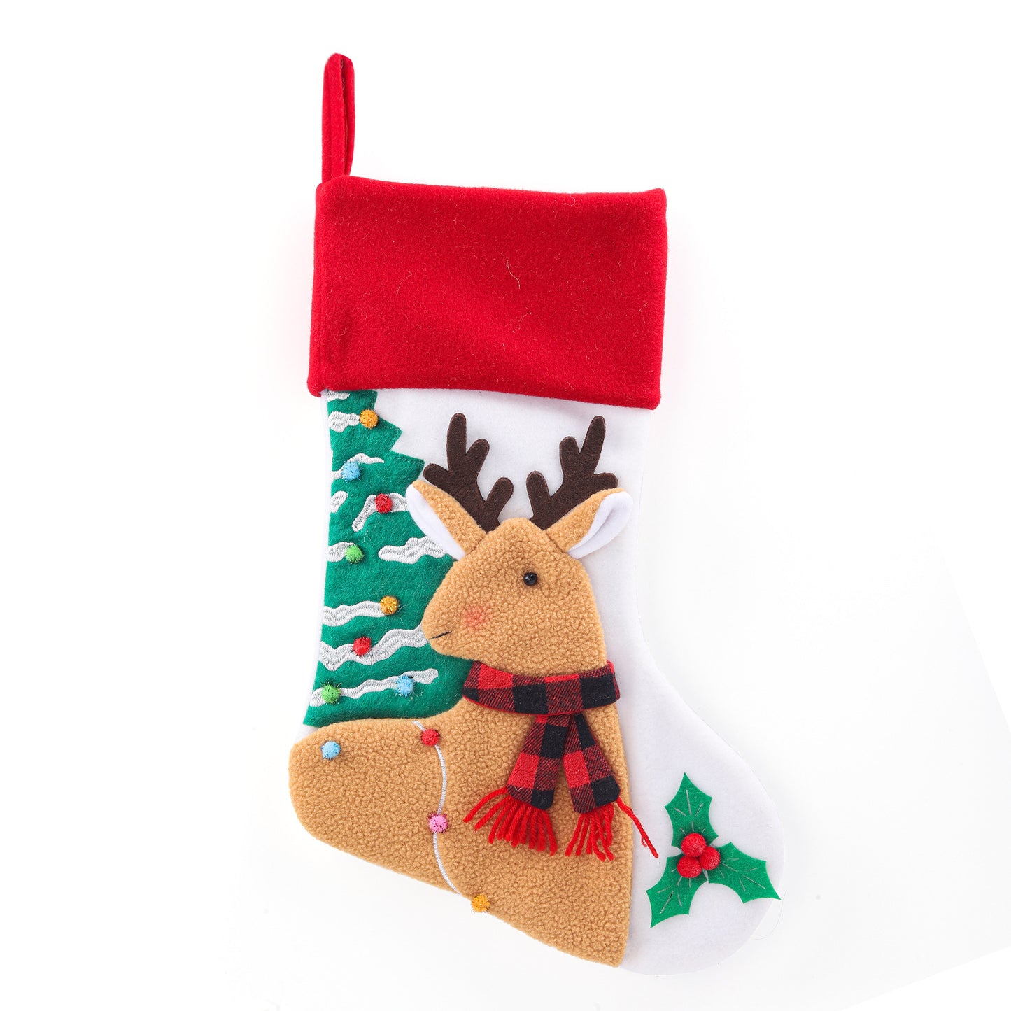 Cartoon Christmas Stocking Santa Clause Gift Bag Snowman Hanging Ornament Xmas Tree Pendant Decorations
