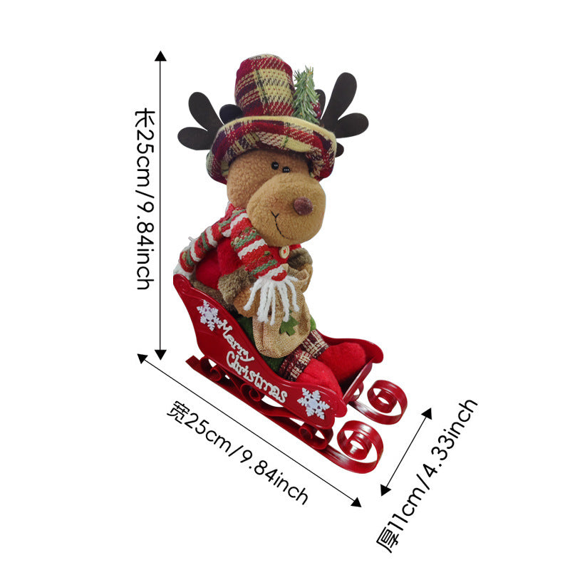 Christmas Decorations Sleigh Santa Snowman Doll Ornaments Xmas Home Decor Gifts