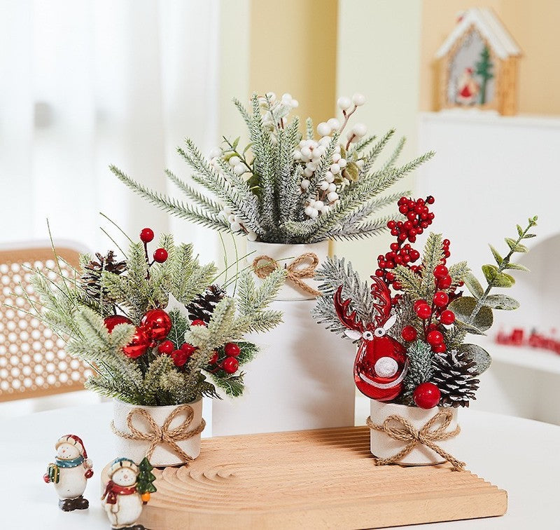 Mini Christmas Tree Tabletop Xmas Tree Bonsai Ornaments Christmas Decorations Holiday Party Home Decor