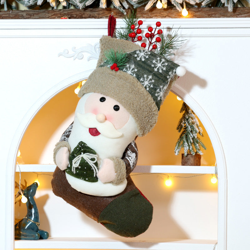 Christmas Stocking Decorations Xmas Tree Hanging Ornaments Large Gift Bag Cute Snowman Candy Bag Decorative Socks