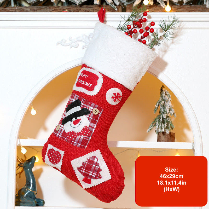 3D Cartoon Christmas Stockings Decorations Santa Snowman Gift Bag Xmas Tree Hanging Ornament Holiday Party Candy Bags