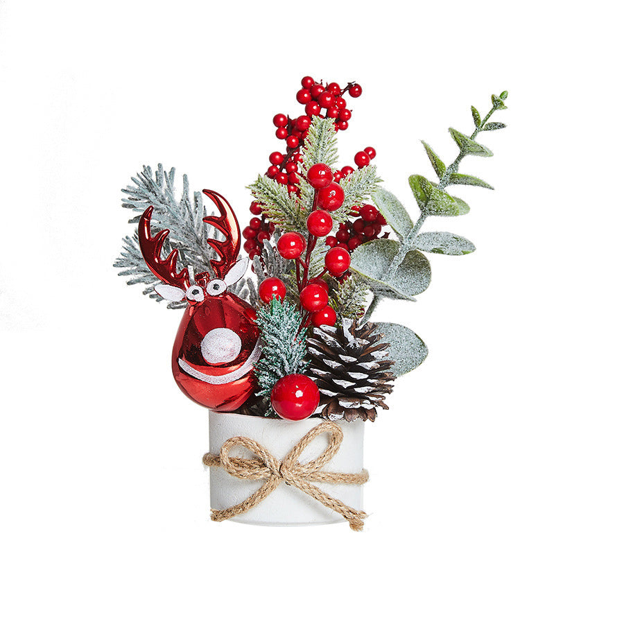 Mini Christmas Tree Tabletop Xmas Tree Bonsai Ornaments Christmas Decorations Holiday Party Home Decor