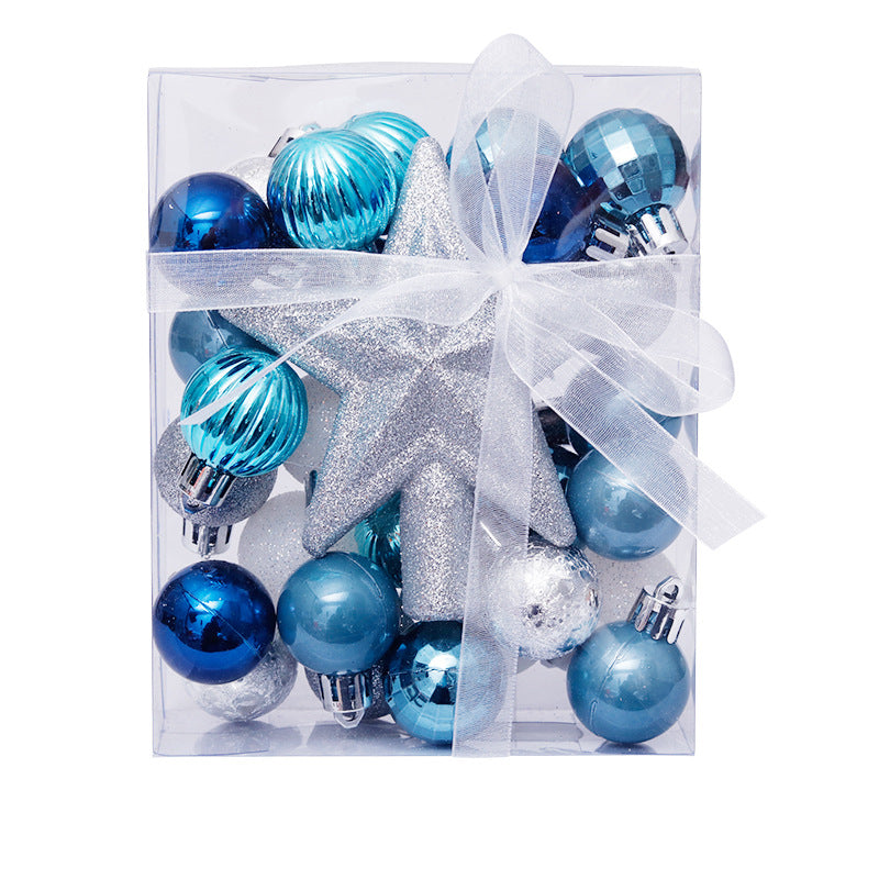 30PCS Christmas Ball Decorations 3cm/1.2in Mini Glitter Baubles with Tree Topper Hanging Ornaments for Table Christmas Tree Party Decor Wedding Holiday Decoration Gifts