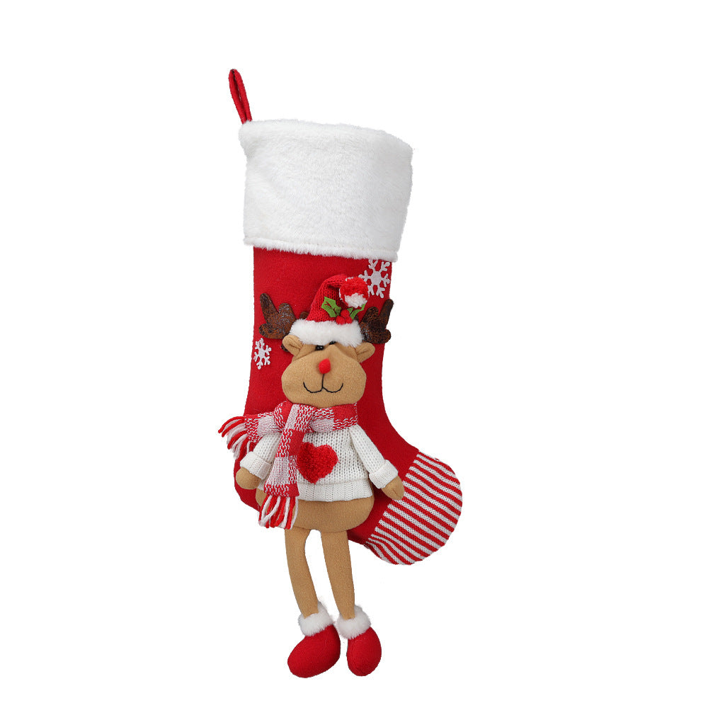 Christmas Stocking Gnome Doll Socks Xmas Tree Snowman Hanging Ornaments Gift Bag Fireplace Decor