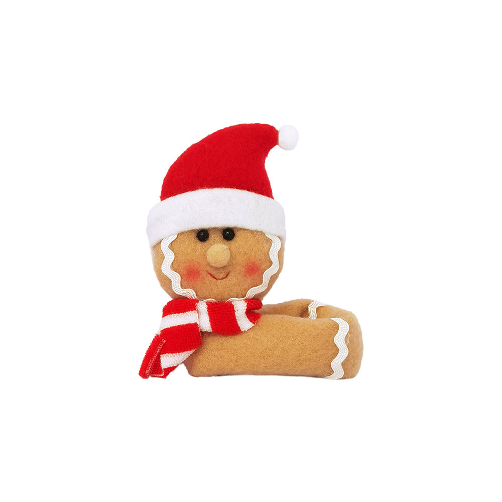 2/4PCS Cute Gingerbread Man Wine Cup Hug Christmas Decorations Lint Gingerman Bottle Covers Window Ornaments Festive Party Home Decor