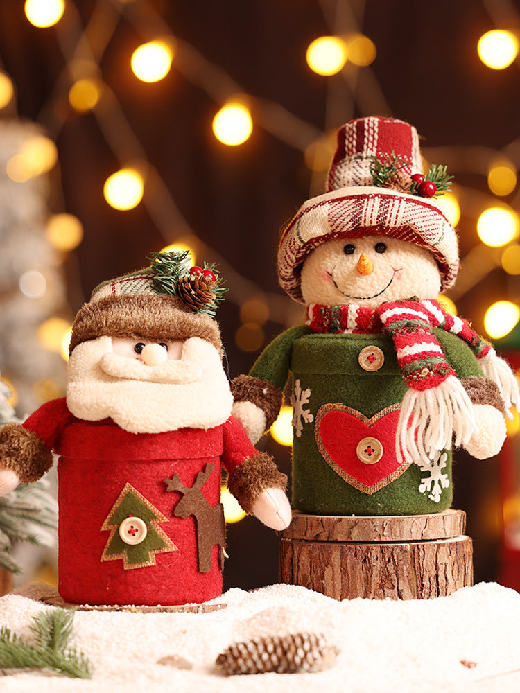 Christmas Decorations Gift Box Santa Snowman Candy Jar Holiday Home Decor Kids Gifts