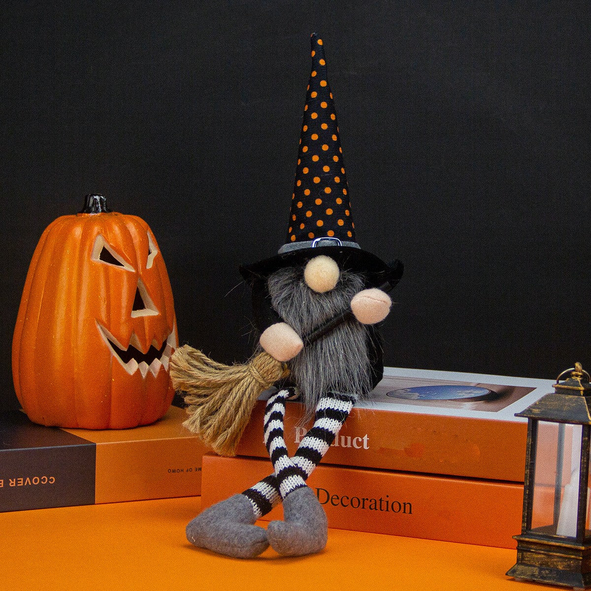 Halloween Faceless Old Man Doll Ornaments Halloween Decorations Long-legged Dwarf Gifts Home Decor Holiday Party Props