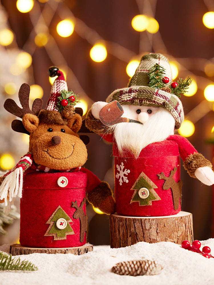 Christmas Decorations Gift Box Santa Snowman Candy Jar Holiday Home Decor Kids Gifts