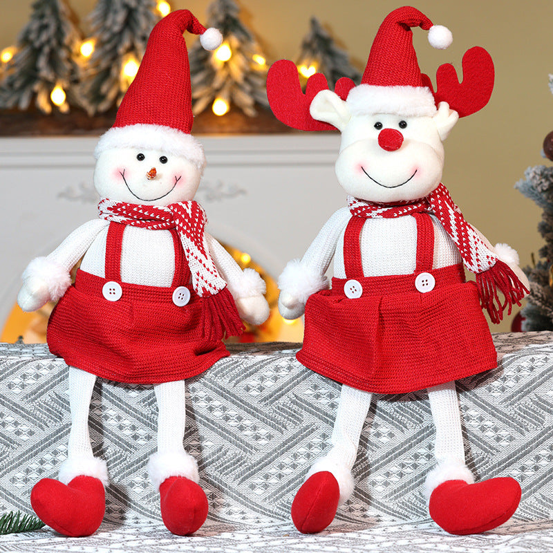 Christmas Decorations Cute Snowman Doll Longlegs Santa Ornaments Holiday Gift Festive Home Decor