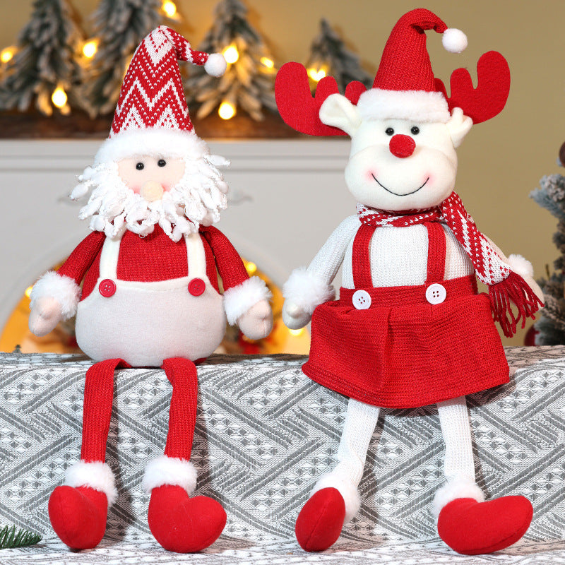 Christmas Decorations Cute Snowman Doll Longlegs Santa Ornaments Holiday Gift Festive Home Decor