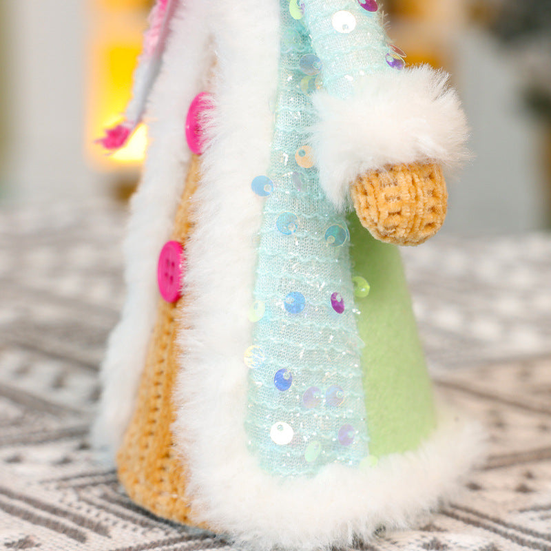 Christmas Decorations Pink Gingerbread Man Sequin Standing Doll Party Ornaments Home Table Decor Holiday Gift