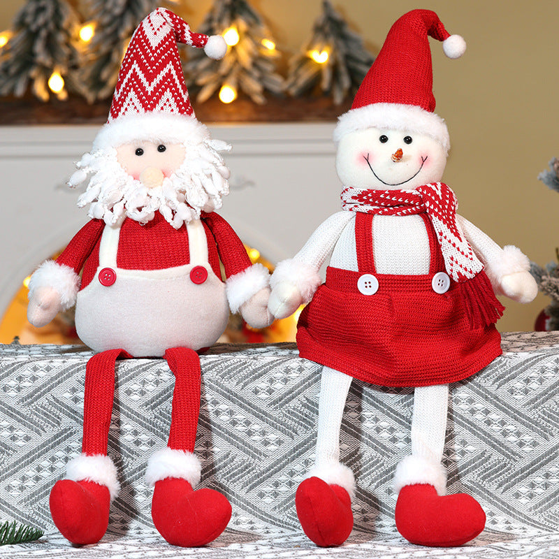 Christmas Decorations Cute Snowman Doll Longlegs Santa Ornaments Holiday Gift Festive Home Decor