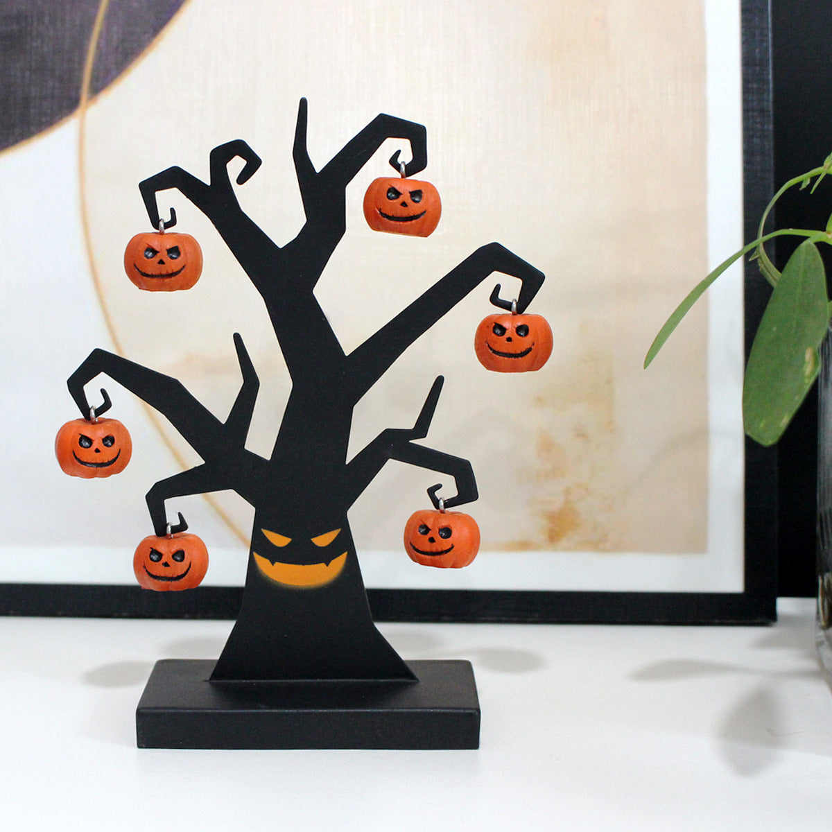 Halloween Pumpkin Tree Ornaments Room Decorations Table Metal Craft Home Decor Gifts