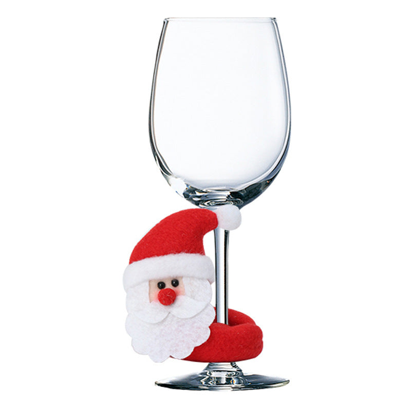 3Pack Lint Wine Cup Hug Christmas Decorations Bottle Holder Santa Snowman Ornaments Holiday Party Homecor