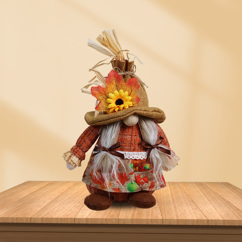 Fall Decorations Gnome Doll Ornaments Thanksgiving Home Decor Harvest Festival Decorations Sunflower Maple Dwarf Autumn Gifts