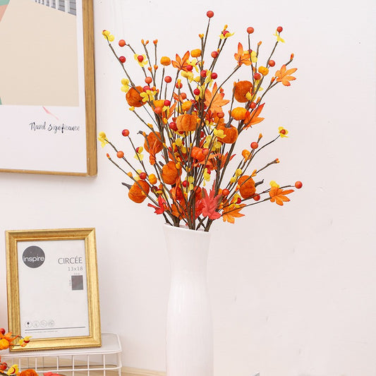 3Pack Pumpkin Maple Branch Halloween Decorations Fall Home Decor Thanksgiving Bouquet Ornaments Harvest Festival Decoration