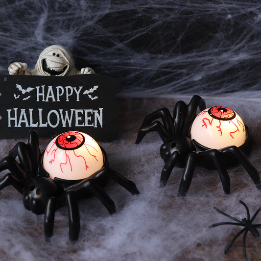 Halloween Decorations 2PCS Eyeball Night Lamp LED Spider Candle Light Tabletop Ornaments Pub Ambient lighting Party Props