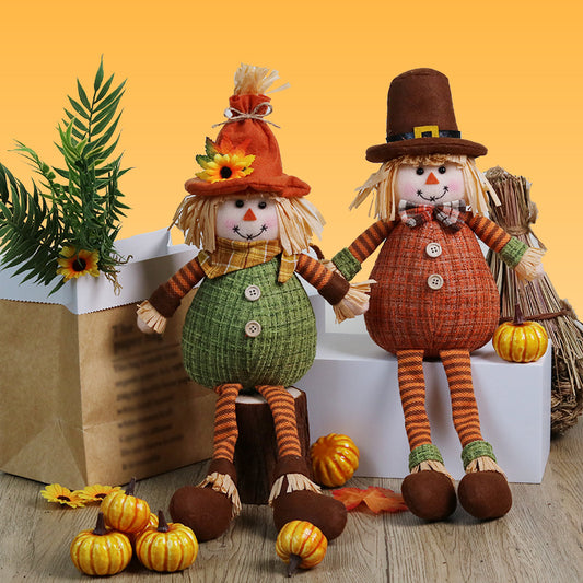 Thanksgiving Decorations Sunflower Straw Hat Doll Harvest Festival Strawman Ornaments Fall Home Decoration Gifts