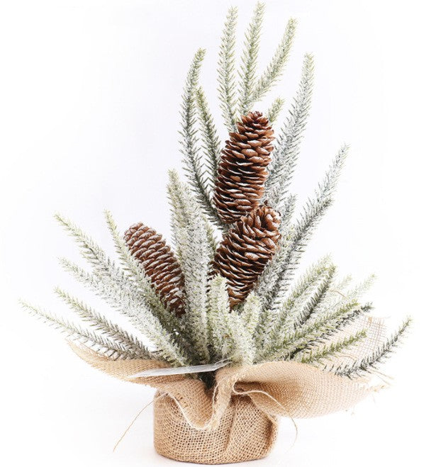 Christmas Decorations 30cm Mini Tabletop Christmas Tree Flocking Xmas Tree Ornaments