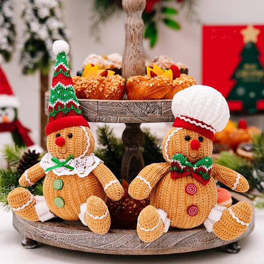 Christmas Ginger Man Pendants Sitting Doll Xmas Tree Hanging Ornaments for Holiday Home Decorations Tray Decor