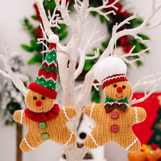 2Pack Ginger Man Pendants Christmas Tree Hanging Gingerbread Man Doll Ornaments Xmas Decorations