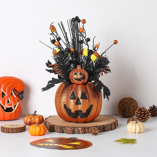 Fall Pumpkin Decorations Artificial Flowerpot Berries Tabletop Ornaments Autumn Home Decor Party Atmosphere Decoration