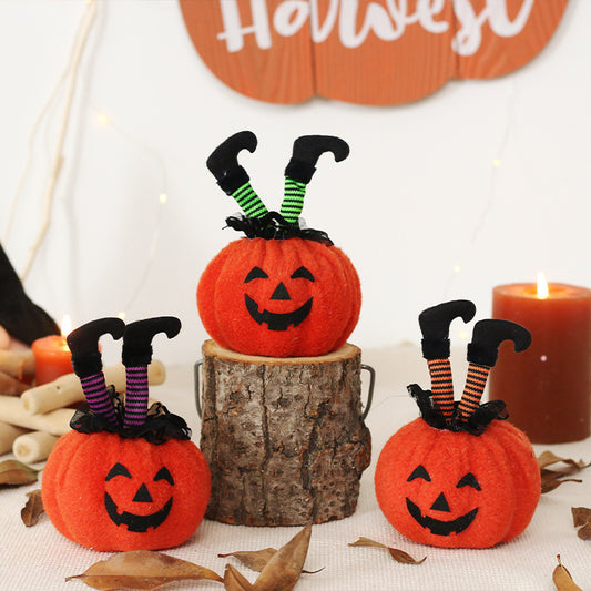 Halloween Decorations Witch Feet Pumpkin Doll Ornaments Party Decoration Props Home Table Decor
