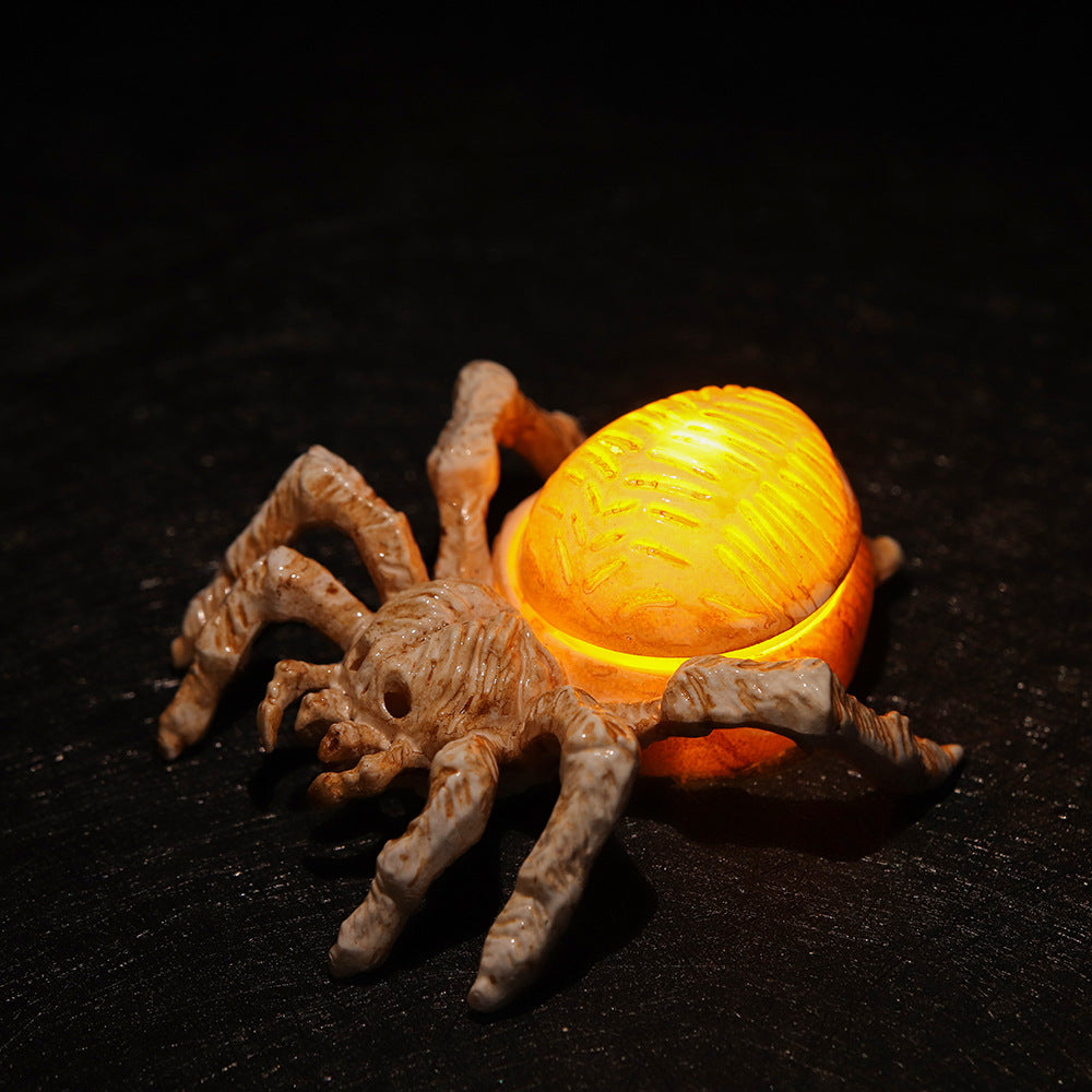 2Pack LED Spider Light Spooky Skull Night Lamp Table Ornaments Halloween Decorations Pub Ambient Lighting Party Props Gifts