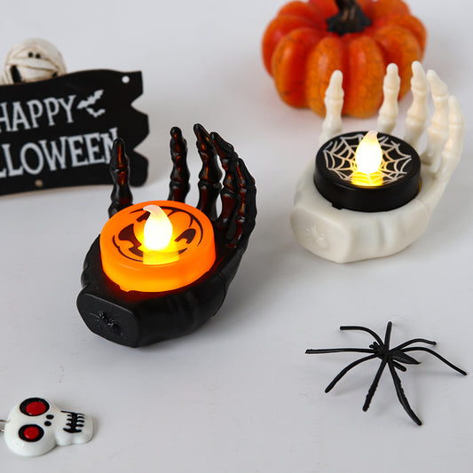 2PCS LED Night Lamp Halloween Decorations Palm Pumpkin Candle Light Table Ornaments Pub Ambient lighting Party Props