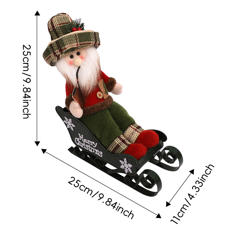 Christmas Decorations Sleigh Santa Snowman Doll Ornaments Xmas Home Decor Gifts