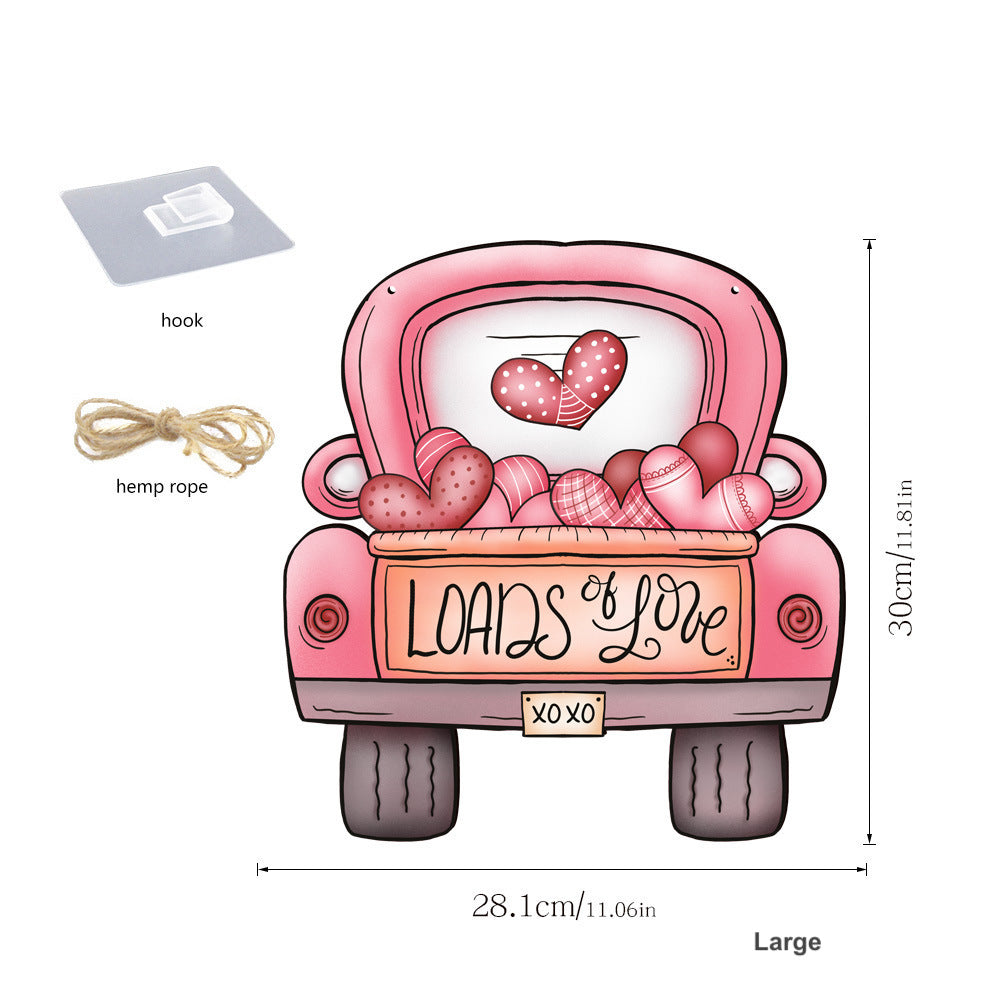 Load of Love for Valentine'd Day Hanging Decorations Wooden Sign for Room Wedding Ornaments Engagement Anniversary Decor Wreath DIY Accessory