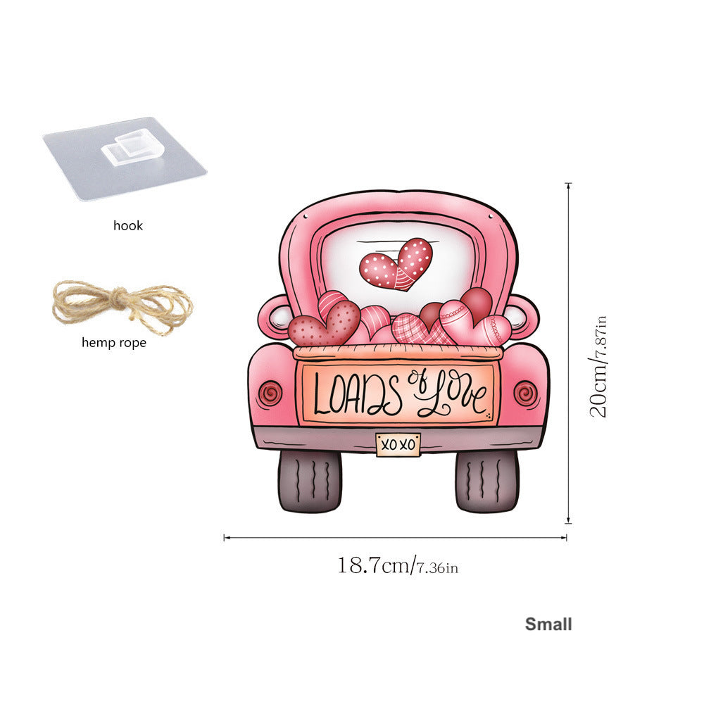 Load of Love for Valentine'd Day Hanging Decorations Wooden Sign for Room Wedding Ornaments Engagement Anniversary Decor Wreath DIY Accessory