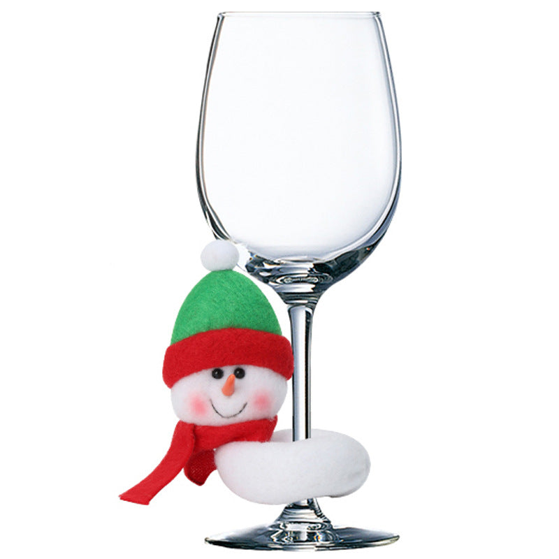 3Pack Lint Wine Cup Hug Christmas Decorations Bottle Holder Santa Snowman Ornaments Holiday Party Homecor