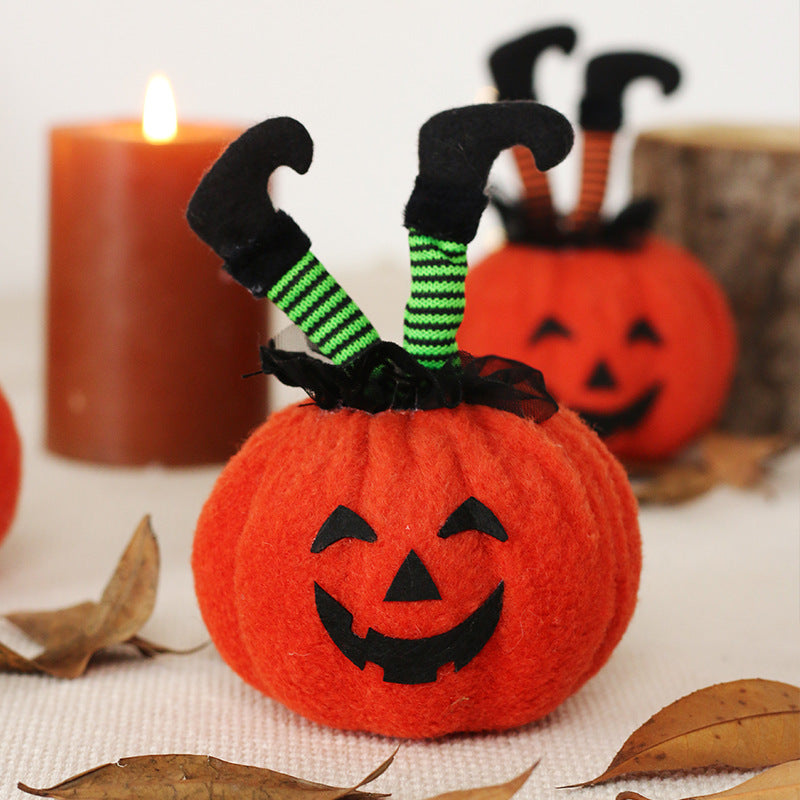 Halloween Decorations Witch Feet Pumpkin Doll Ornaments Party Decoration Props Home Table Decor