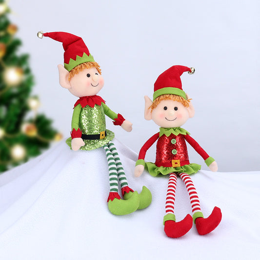 Christmas Decorations Longlegs Elf Doll Xmas Tree Ornaments Shopwindow Dressing Gifts Holiday Home Decor