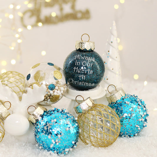 PET Painted Christmas Balls Blue Golden Baubles for Xmas Tree Decorations Party Ambient Hanging Ornament Home Decor