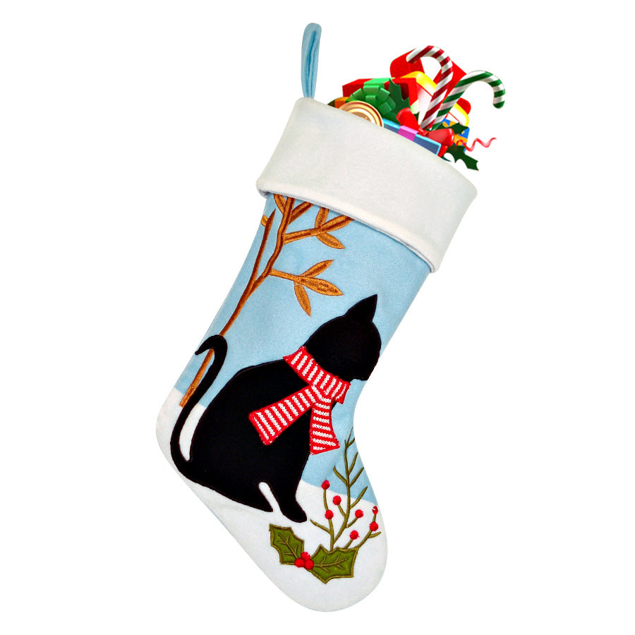 Christmas Decorations Big Gift Bag Embroider Pet Stocking Xmas Tree Hanging Fireplace Home Decorations