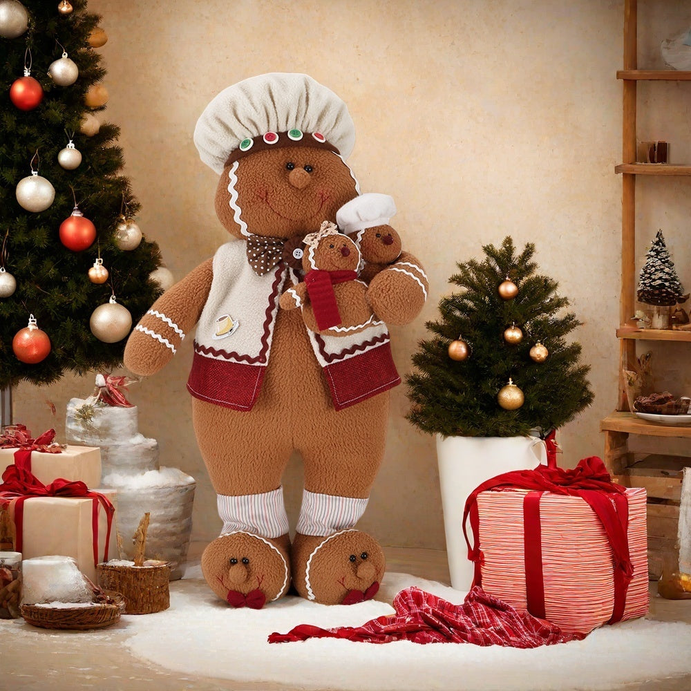 21" Large Gingerbread Man Doll Christmas Decorations Window Displays Home Ornament Gift