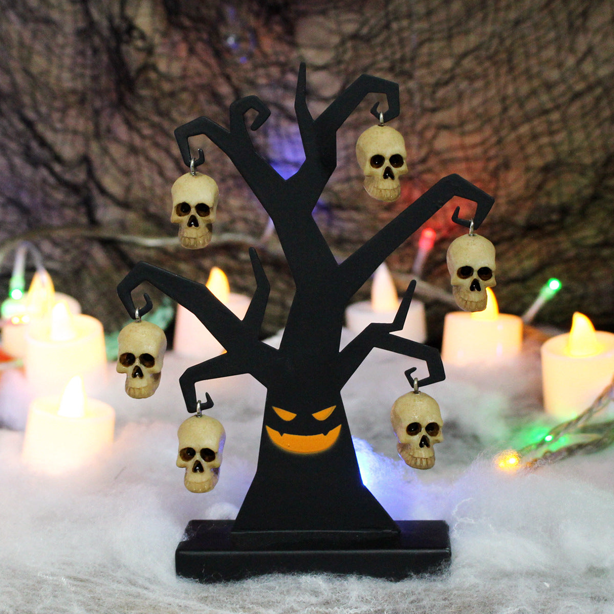 Halloween Decorations Skull Tree Ornaments Metal Craft for Home Decor Gifts