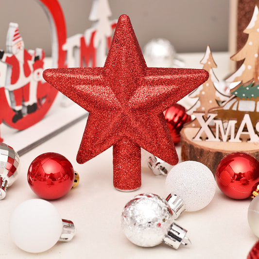 30PCS Christmas Ball Decorations 3cm/1.2in Mini Glitter Baubles with Tree Topper Hanging Ornaments for Table Christmas Tree Party Decor Wedding Holiday Decoration Gifts
