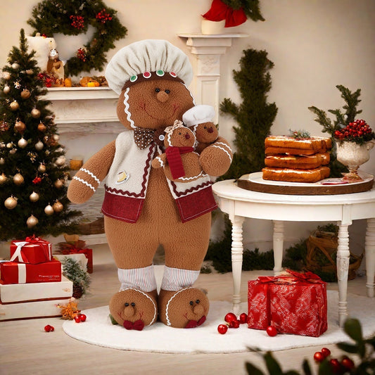 21" Large Gingerbread Man Doll Christmas Decorations Window Displays Home Ornament Gift