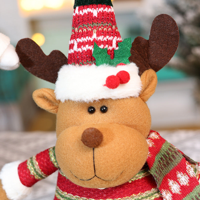 Christmas Decorations Stripe Santa Telescope Doll Snowman Deer Ornaments Gifts