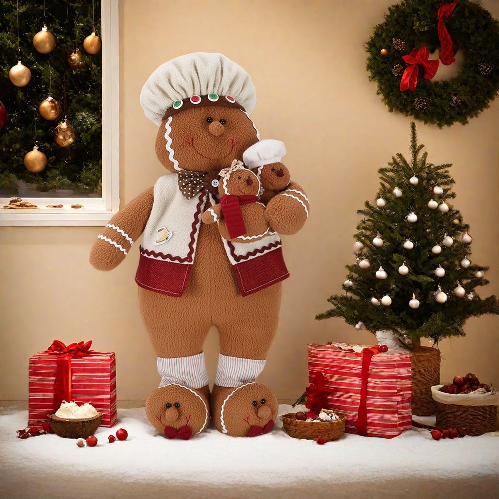 21" Large Gingerbread Man Doll Christmas Decorations Window Displays Home Ornament Gift
