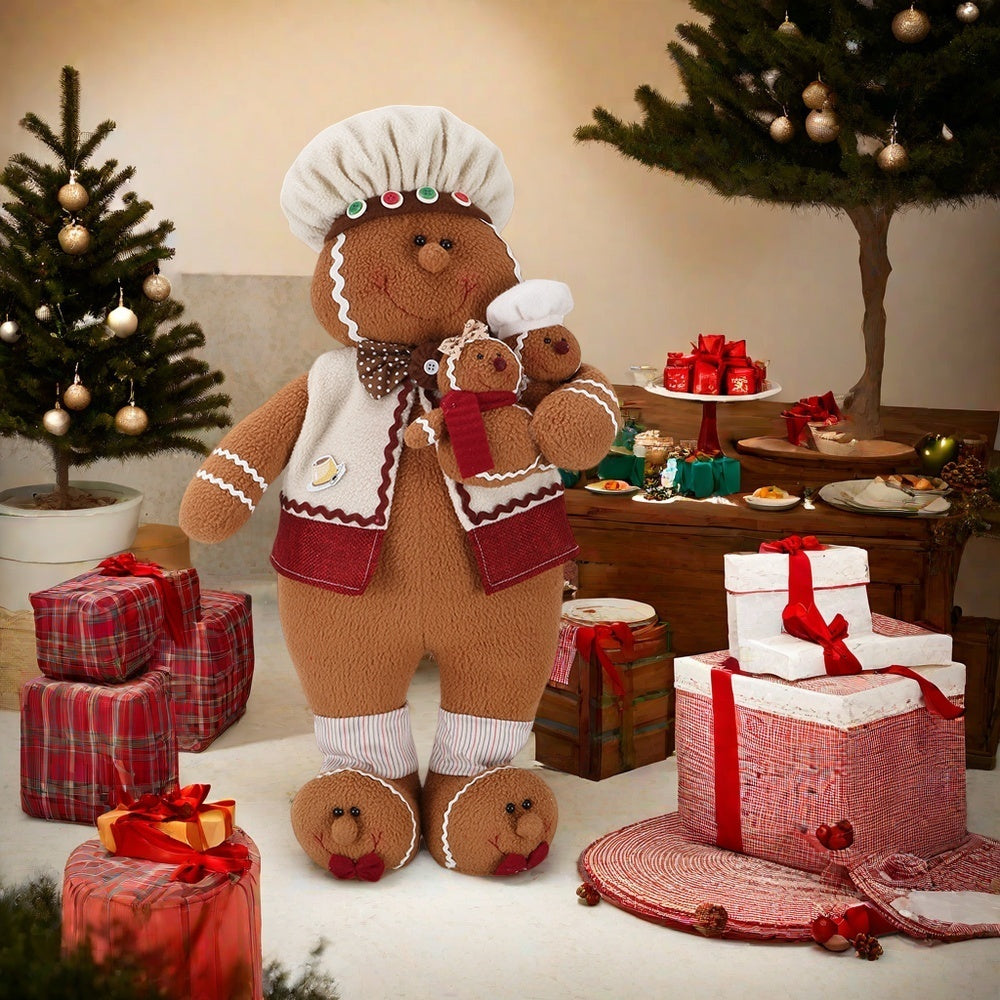 21" Large Gingerbread Man Doll Christmas Decorations Window Displays Home Ornament Gift