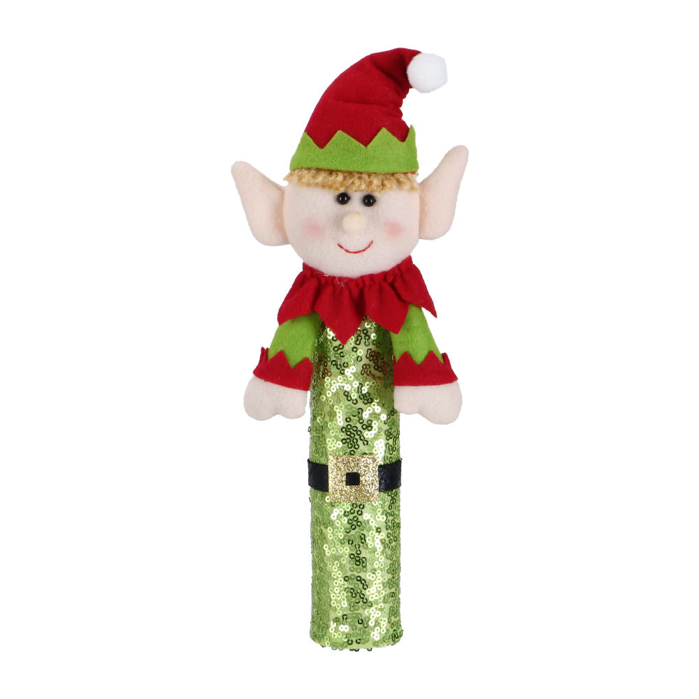 Christmas Decorations Fridge Handle Covers Lint Elf Doll Ornaments for Microwave Oven Festive Home Decor